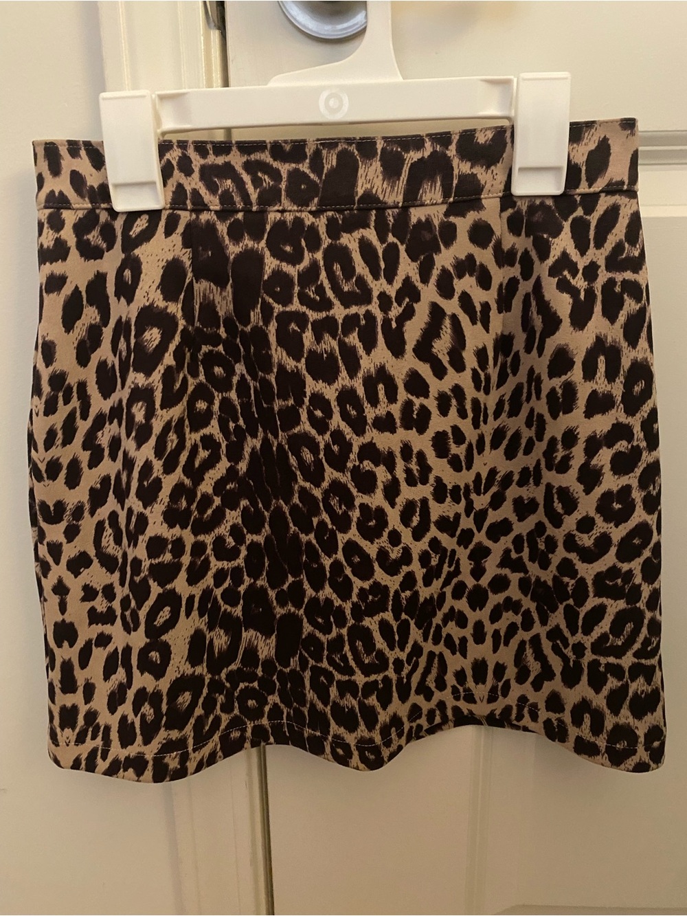 Leopard Print High Waist Mini Skirt Small
